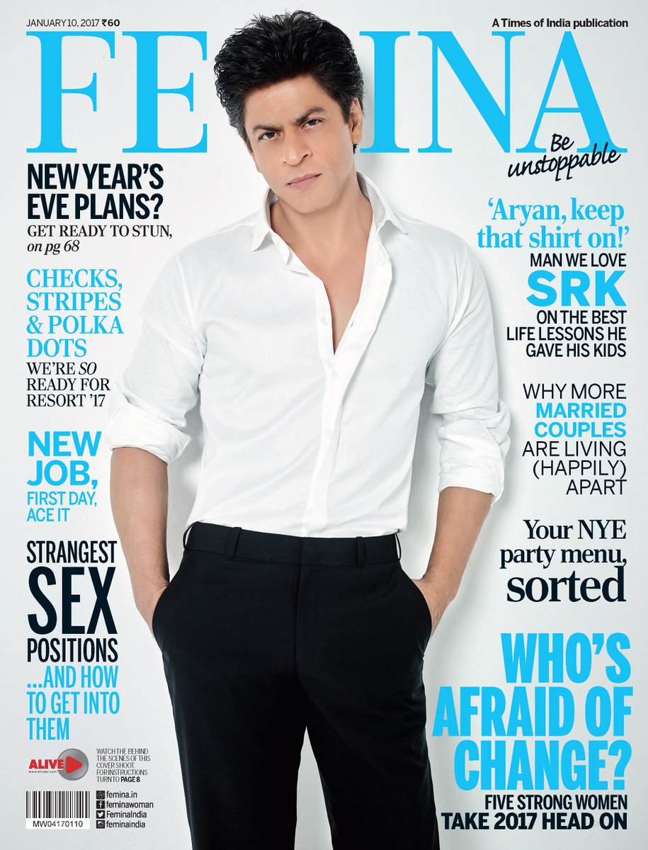 Shah Rukh Khan Killer Looks On Cover Of Femina Magazine January 2017 ...